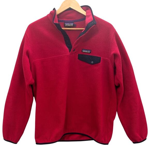 Patagonia Synchilla Snap-T Fleece Pullover Men’s Large Rare Pink w/ Purple Trim - Picture 2 of 11